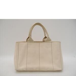 Prada White Canapa Tote